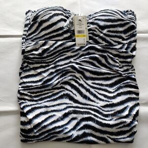 Tommy Bahama Black and White One Piece Zebra Print Swimsuit
